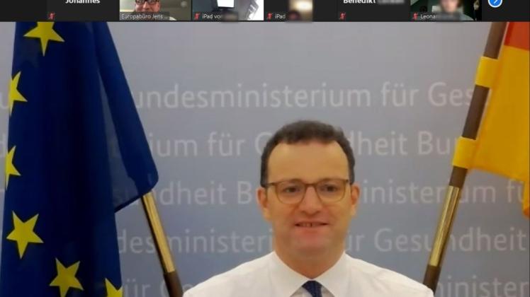 Bundesgesundheitsminister Jens Spahn hielt mit der CDU im Emsland eine Videokonferenz.