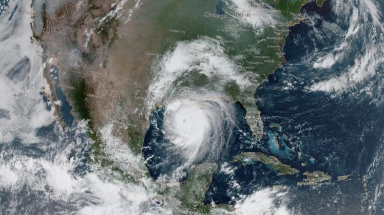 Das Satellitenbild zeigt den Hurrikan "Laura" im Golf von Mexiko.