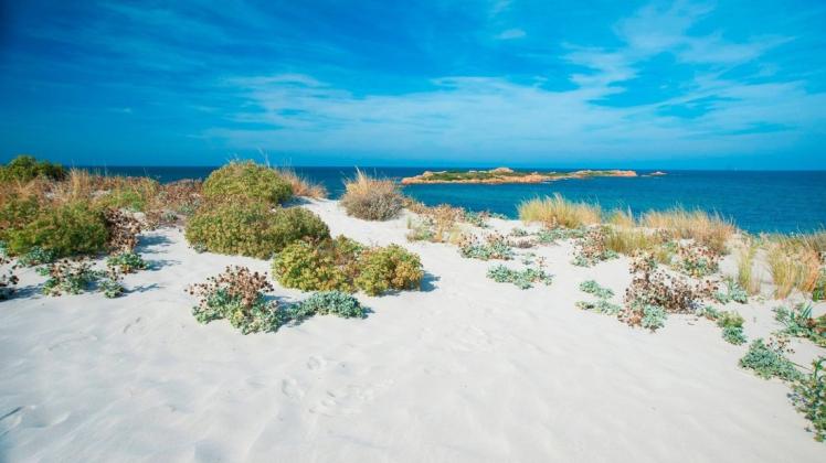 Den schneeweißen Sand von auf Sardinien möchten viele Touristen als Souvenir mit nach Hause nehmen.