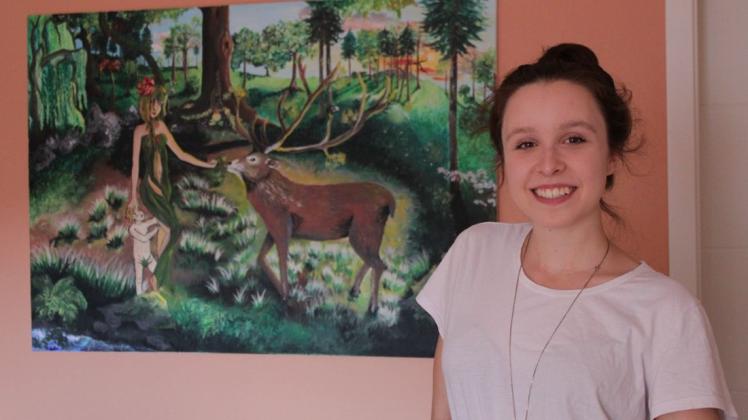 Das größte Bild, das Selma Körber bislang gemalt hat, ist "Deer" (Hirsch).