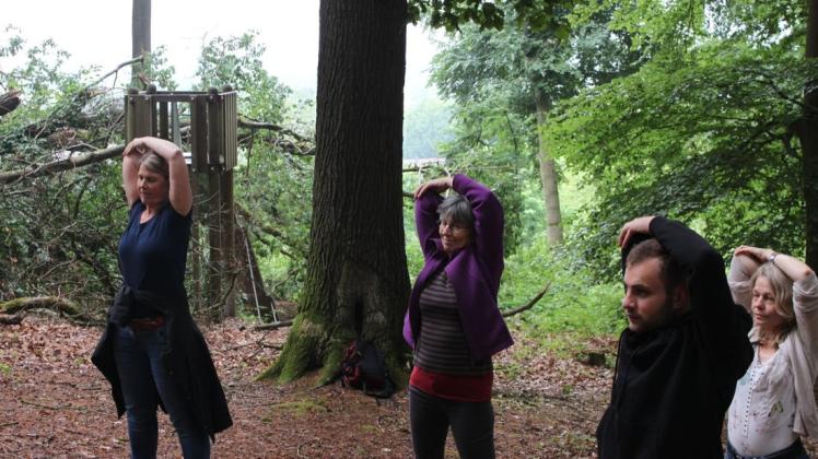 Übungen für die Gesundheit ergänzen die Bad Essener Waldspaziergänge.