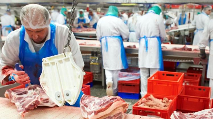 Wo Werkverträge (noch)  zum Geschäftsmodell gehören. Arbeiter in der Fleischindustrie.