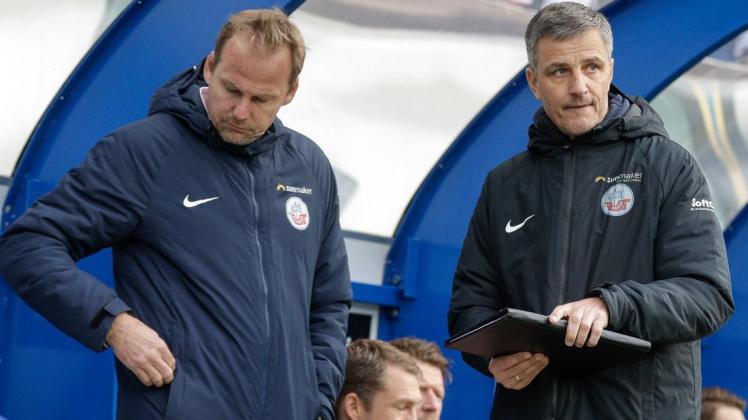 Aktuell mitten in den Planungen für die kommende Saison: Hansa-Manager Martin Pieckenhagen (links) und Chefcoach Jens Härtel