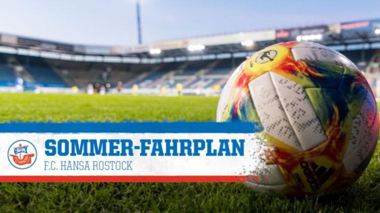 Der Sommer-Fahrplan des FC Hansa steht: Der Fußball-Drittligist spielt unter anderem gegen die Zweitligisten Hamburger SV und Eintracht Braunschweig. Jedoch jeweils ohne Zuschauer.