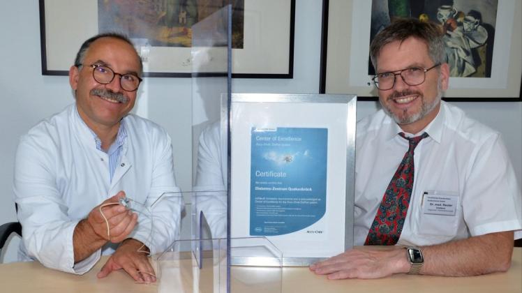 Interdisziplinäre Diabetes-Therapie mit dem Diaport: Dr. Florian Thienel (links) und Dr. Christoph Reuter.