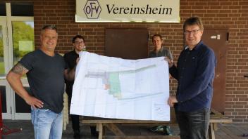 Den Plan umgesetzt haben (von links) Frank Schulte, Josef Wortmann, Markus Kovermann und Eckhard Arensmann,