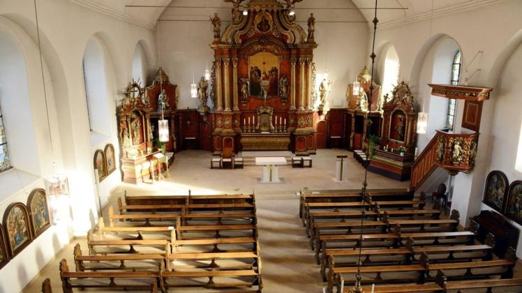 In der Pfarrkirche St. Katharina Voltlage stehen 25 Plätze für Gottesdienstbesucher zur Verfügung. Mehr ist aufgrund geltender Hygienevorschriften nicht erlaubt.