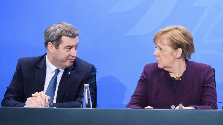 Markus Söder (CSU), Bayerischer Ministerpräsident, und Kanzlerin Angela Merkel (CDU) zählen bislang zu den politischen Gewinnern der Corona-Krise.