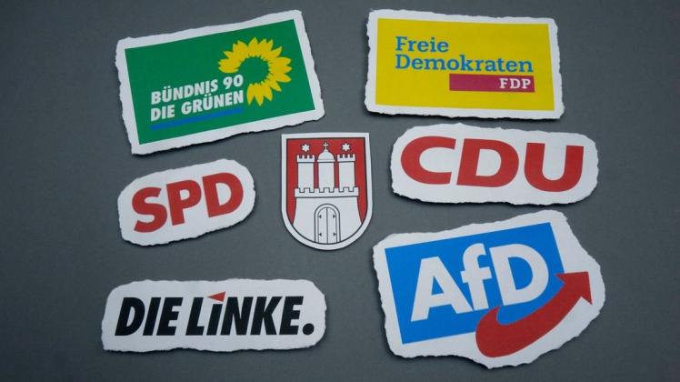 Die derzeit in der Bürgerschaft vertretenen Parteien. Foto: imago images/Sascha Steinach