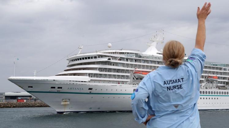 Seit Ende März lag die "Artania" im Hafen der Stadt Fremantle südlich von Perth.