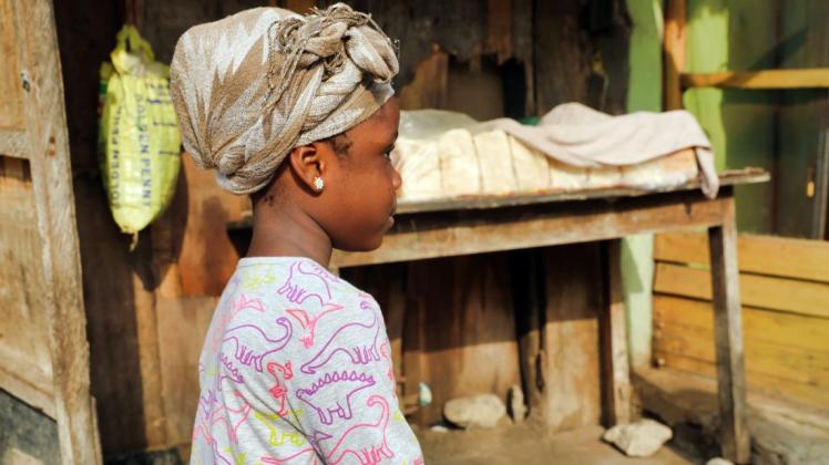 Semilore wurde als Zweijährige von einer Frau entführt und einen Monat später dann von der Polizei im 600 Kilometer entfernten Bundesstaat Abia in einer sogenannten Baby-Fabrik entdeckt. Foto: Sam Olukoya/dpa