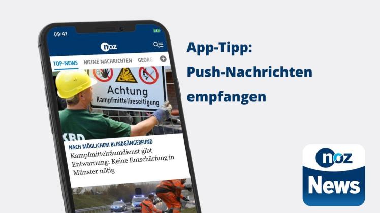 Tipp für die "noz News": So richten Sie Push-Nachrichten ein. Grafik: noz.de