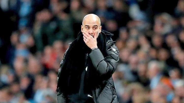 Glaubt nicht mehr an den Meister-Titel: Manchester Citys Coach Pep Guardiola. Glaubt nicht mehr an den Meister-Titel: Manchester Citys Coach Pep Guardiola.