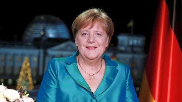 Bundeskanzlerin Angela Merkel (CDU), aufgenommen nach der Aufzeichnung ihrer Neujahrsansprache im Kanzleramt. 