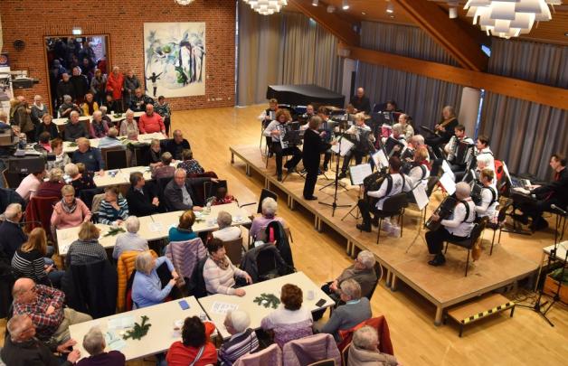 Im großen Ratssaal spielten die Bremer Handörgler. Foto: Kai Hasse Im großen Ratssaal spielten die Bremer Handörgler. Foto: Kai Hasse