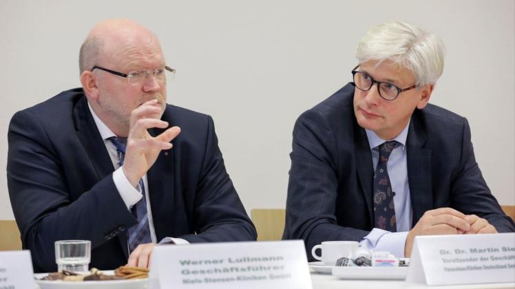 Werner Lullmann (links), Geschäftsführer Niels-Stensen-Kliniken, Martin Siebert, Vorsitzender der Geschäftsführung der Para-Kliniken Deutschland. Foto: Jörn Martens