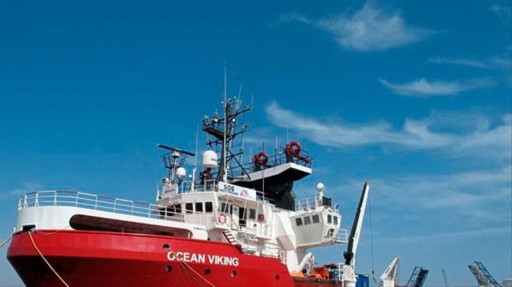 Das Rettungsschiff „Ocean Viking“. 