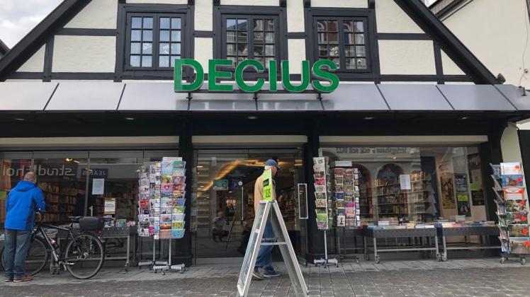 Seit fast 17 Jahren besteht die Buchhandlung an der Langen Straße 11 unter dem Namen Decius. Foto: Thomas Breuer Seit fast 17 Jahren besteht die Buchhandlung an der Langen Straße 11 unter dem Namen Decius. Foto: Thomas Breuer