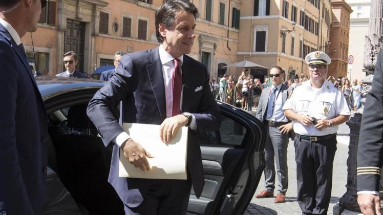 Italiens Premierminister Guiseppe Conte hat seinen Rücktritt angekündigt. Foto: dpa/Andrea Panegrossi
