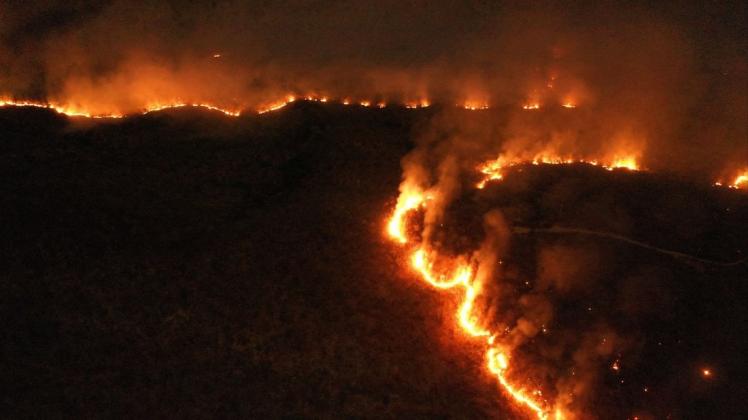 Ein Feuer brennt im Bundesstaat Tocantins in der Nähe von Palmeiropolis. Foto: dpa/Dida Sampaio/AGENCIA ESTADO