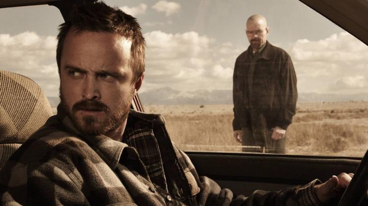 "El Camino" setzt "Breaking Bad" als Spielfilm fort. Bild aus der Serie mit Jesse Pinkman (Aaron Paul) und Walter White (Bryan Cranston). Foto: imago/Frank Ockenfels 3/AMC/JRC Photo Library