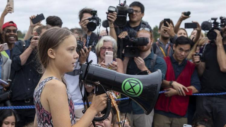 Greta Thunberg befindet sich derzeit in den USA. Zuletzt protestierte sie in Washington D.C. Foto: imago images / Tasos Katopodis