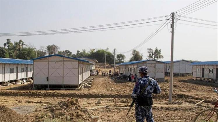 Rückführungszentrum für Rohingya-Flüchtlinge, die aus Bangladesh kommen, in Maungdaw (Myanmar). 