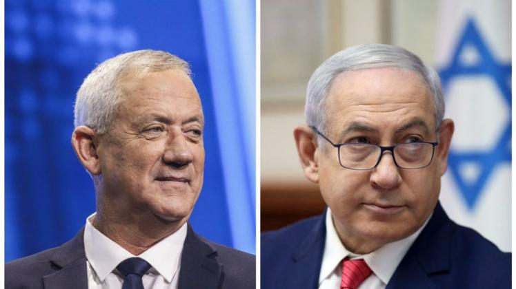 Heruasforderer Benny Gantz (l.) hat einen hauchdünnen Vorsprung auf Premierminister Benjamin Netanjahu. 