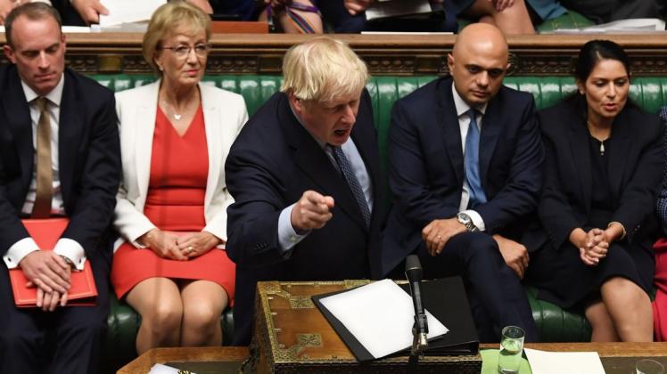 Johnson hat mit seiner harschen Rhetorik Empörung ausgelöst. Foto: AFP PHOTO / Jessica Taylor /UK Parliament
