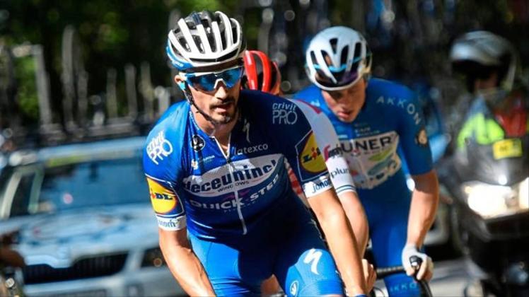 Könnte bei der WM sein Super-Jahr krönen: Der Franzose Julian Alaphilippe (vorn). Foto: Bernd Thissen