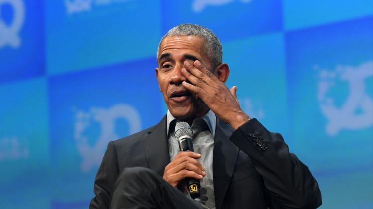 Barack Obama bei der Gründermesse "Bits & Pretzels" 2019. Foto: AFP/Christof Stache