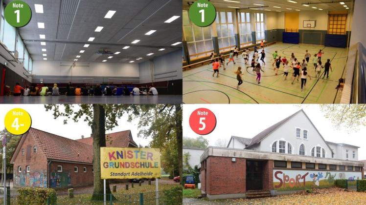 In welchem Zustand befinden sich die Schulen und Sporthallen in Delmenhorst? Die Stadt hat Noten vergeben. Fotos: Thomas Breuer
