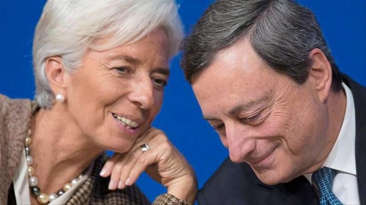 EZB-Chef Mario Draghi und seine Nachfolgerin Christine Lagarde. 