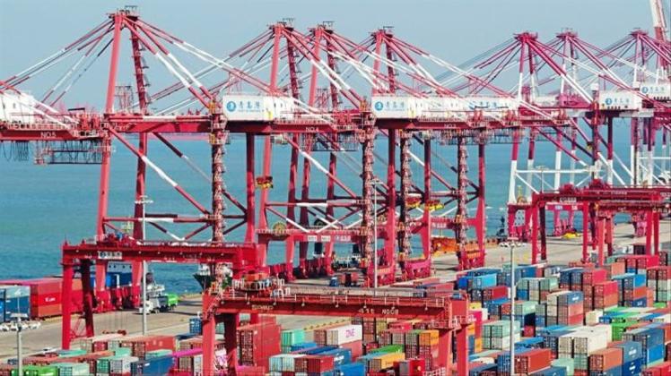 Hafen Qingdao: Der Handelskrieg bremst die chinesische Wirtschaft. 