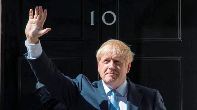 Boris Johnson, neuer Premierminister von Großbritannien, vor seinem Amtssitz in der Downing Street 10. 