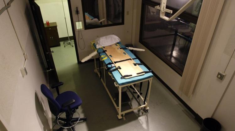 Blick in die Hinrichtungskammer im Gefängnis Washington State Penitentiary. Foto: dpa/Ted S. Warren