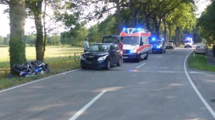 Bei einem schwereren Verkehrsunfall in Rhauderfehn ist ein Motorradfahrer schwer verletzt worden. Foto: Polizei