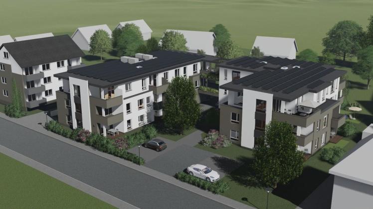 So wird er aussehen: der „Wohnpark an der Oststraße“. Computergrafik: Immobilien Zentrum KSK Melle