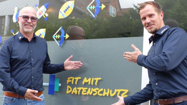 Fit mit Datenschutz: Christian Niedermeier (links) und Daniel Krohnfuß beraten Unternehmen pragmatisch und bedarfsorientiert.    