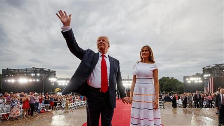 Donald Trump und die First Lady Melania Trump während der Feierlichkeiten. 