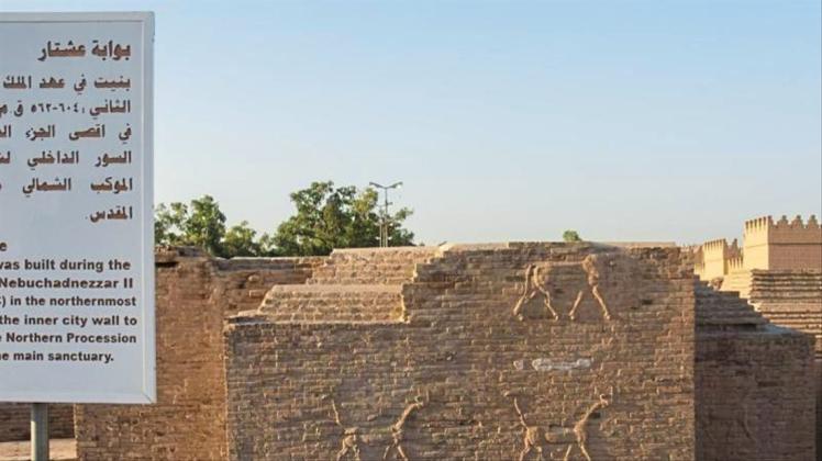 Die Reste des Ishtar-Tors in Babylon. Die antike Ruinenstadt im Irak steht nun auf der Welterbeliste der Unesco. 
