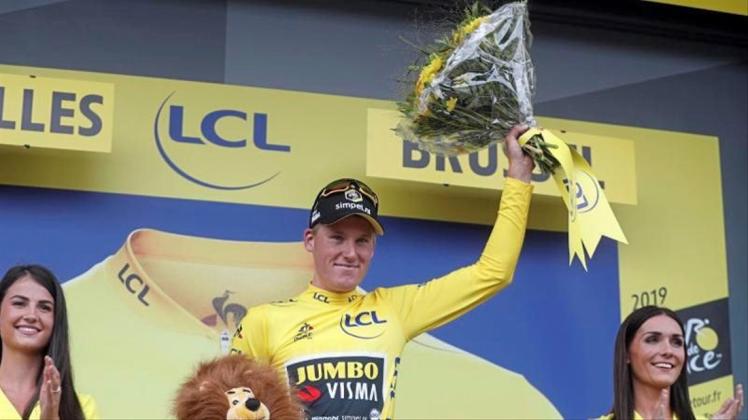 Geht im Gelben Trikot ins Mannschaftszeitfahren der 2. Etappe: Mike Teunissen. 