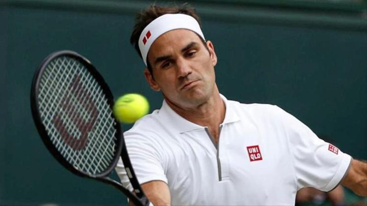 Steht zum 17. Mal im Viertelfinale des Rasenturniers in London: Roger Federer. 