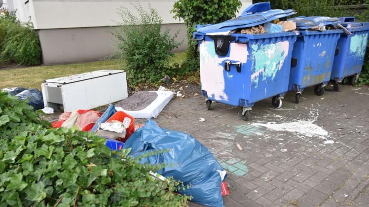 Illegal abgeladener Müll ist an der Matthias-Grünewald-Straße und Lucas-Cranach-Straße täglich zu finden. Fotos: Jasmin Johannsen