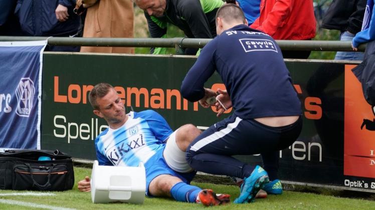 Verdacht auf Muskelfaserriss: David Vrzogic, der sich beim Test gegen Dortmund II verletzt hat, wird dem SV Meppen wohl mindestens zwei Wochen fehlen. Foto: Scholz