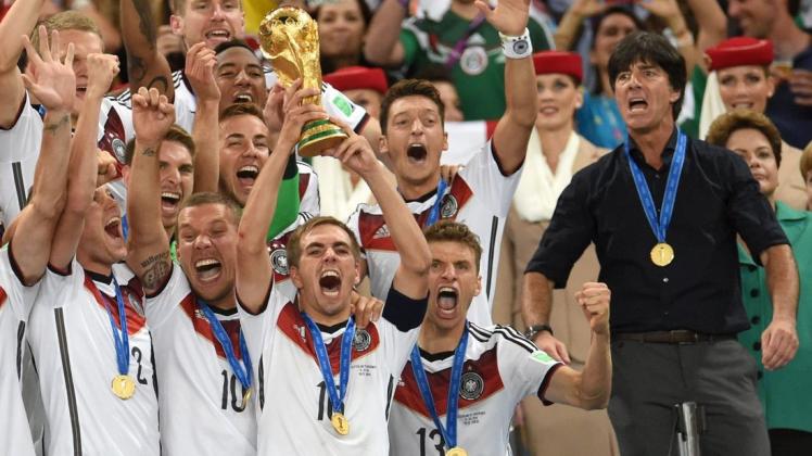 Deutschland gewinnt die Fußballweltmeisterschaft 2014 in Brasilien gegen Argentinien. Archiv/Foto: Andreas Gebert/dpa