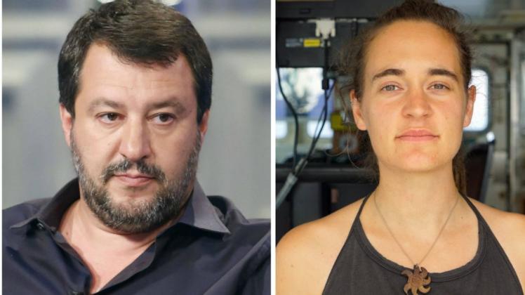 Italiens Innenminister Matteo Salvini vergleicht Carola Rackete mit  "dem Gewalttätigsten der Gelbwesten-Bewegung". 