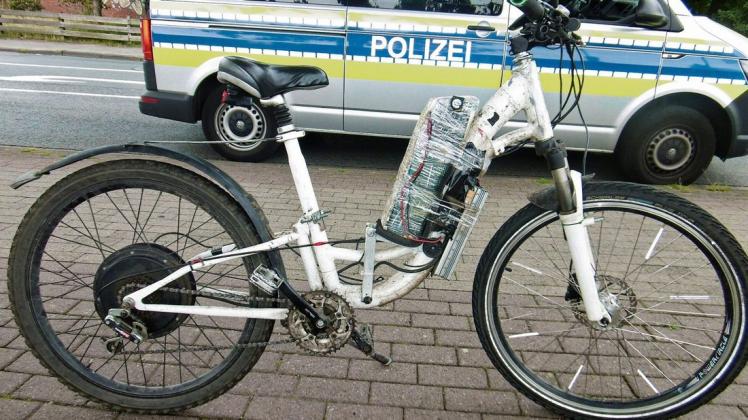 Dieses E-Bike der Marke Eigenbau hat die Polizei am Sonntag in Delmenhorst aus dem Verkehr gezogen. Foto: Polizei Delmenhorst