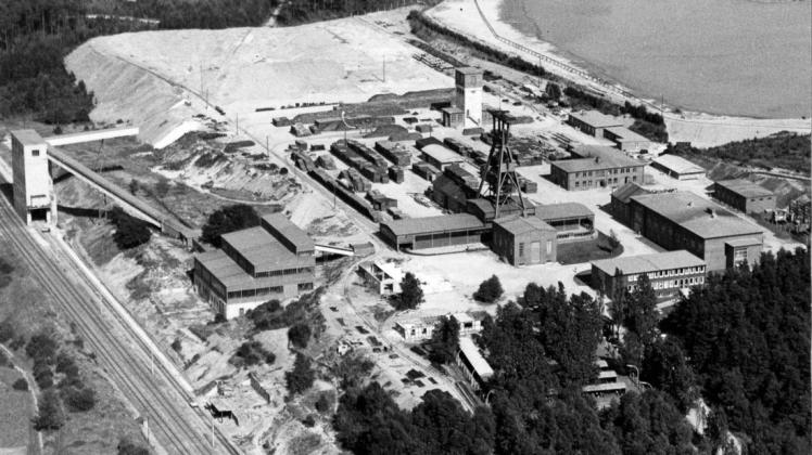 Ein Luftbild vom Bergwerksgelände „Porta Damme“, das Ende der 1950er Jahre erstellt wurde. Foto: Stadtmuseum Damme