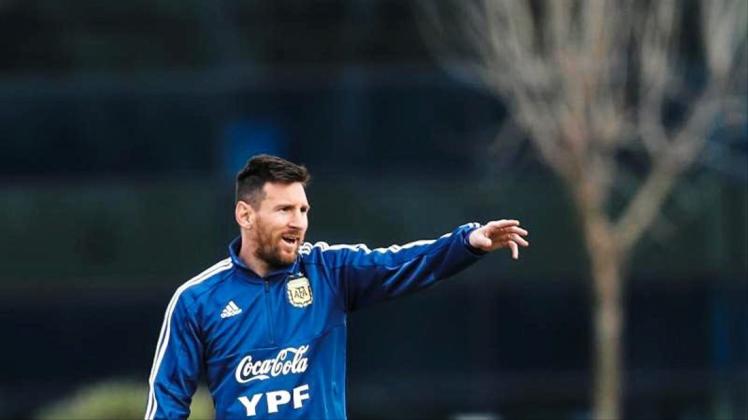 Lionel Messi beim Training der argentinischen Nationalmannschaft der Copa América. 
